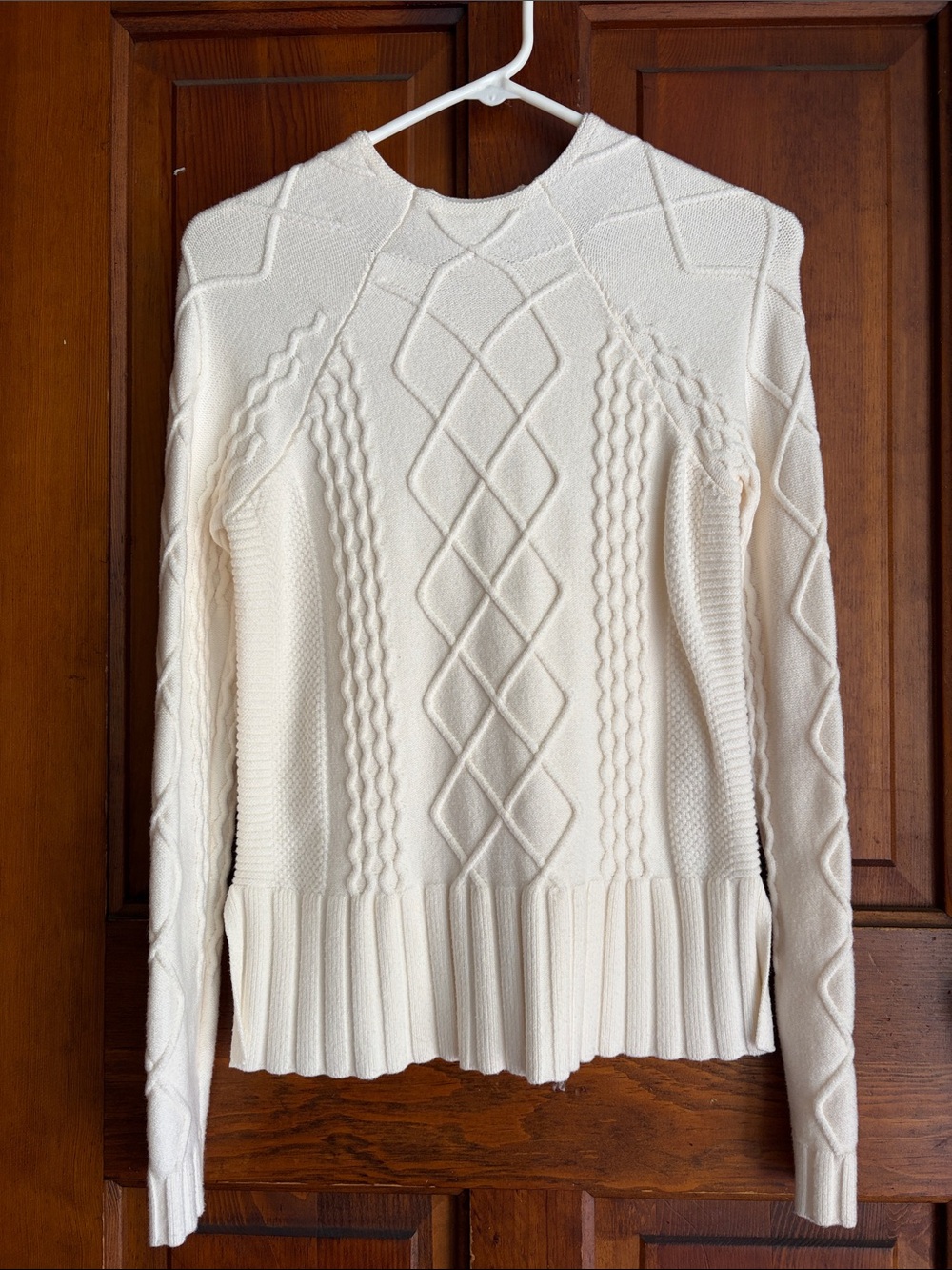 Cyrus Cream Cable Knit Crewneck Sweater